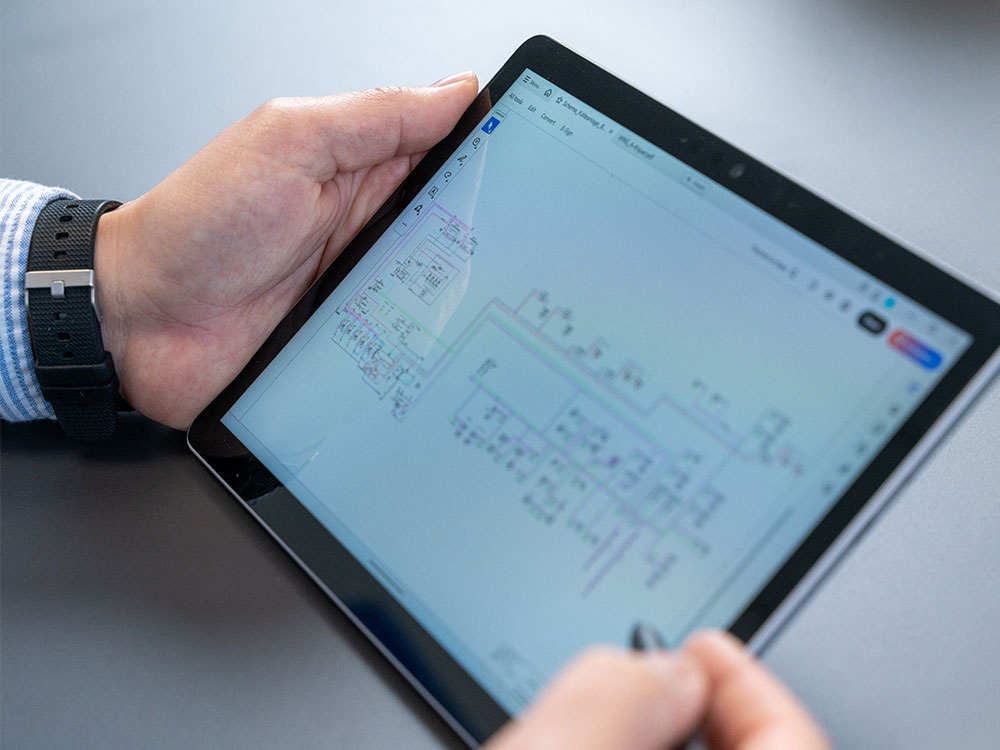 Projektdetails auf Tablet